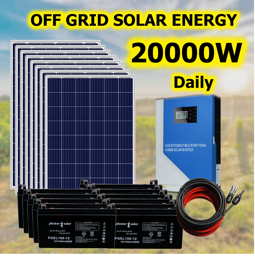 20000W 20kw Solar Power Package for House Farm Off Grid Cabin 5000W